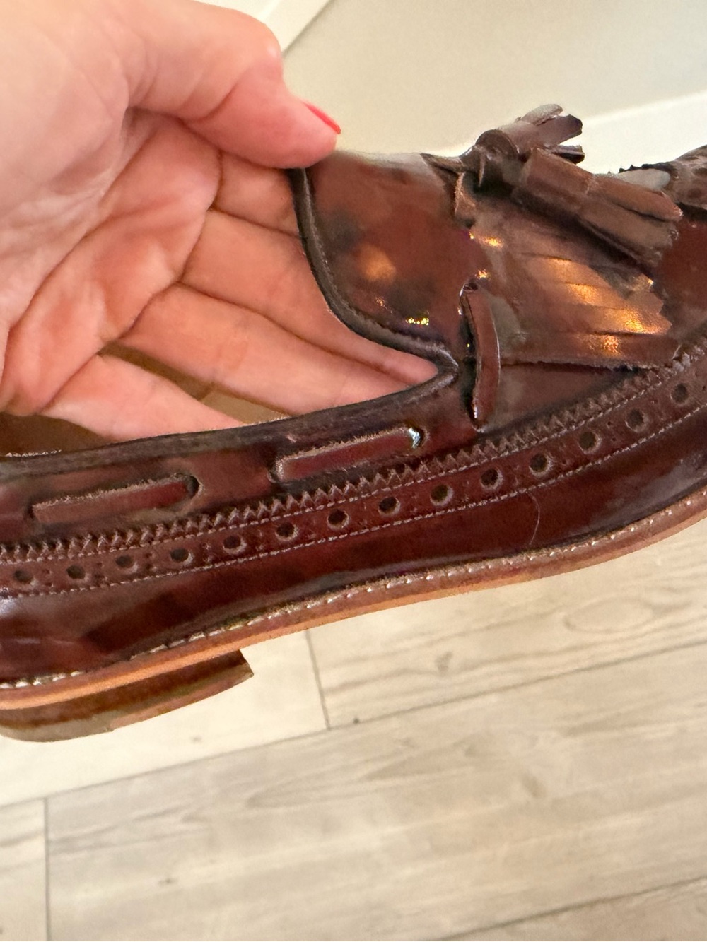 Classic ladies  Tassel Loafer in Burgundy Brown Leather